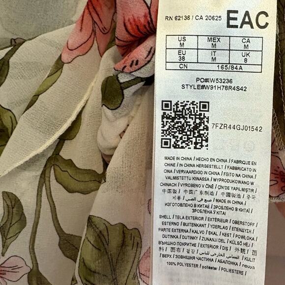 Guess White Floral Blouse‎ Size Medium - Picture 9 of 10